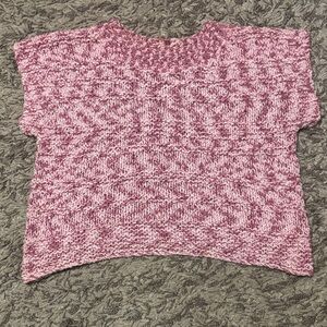 Laika Marled Pink Short-Sleeve Knit crochet Top